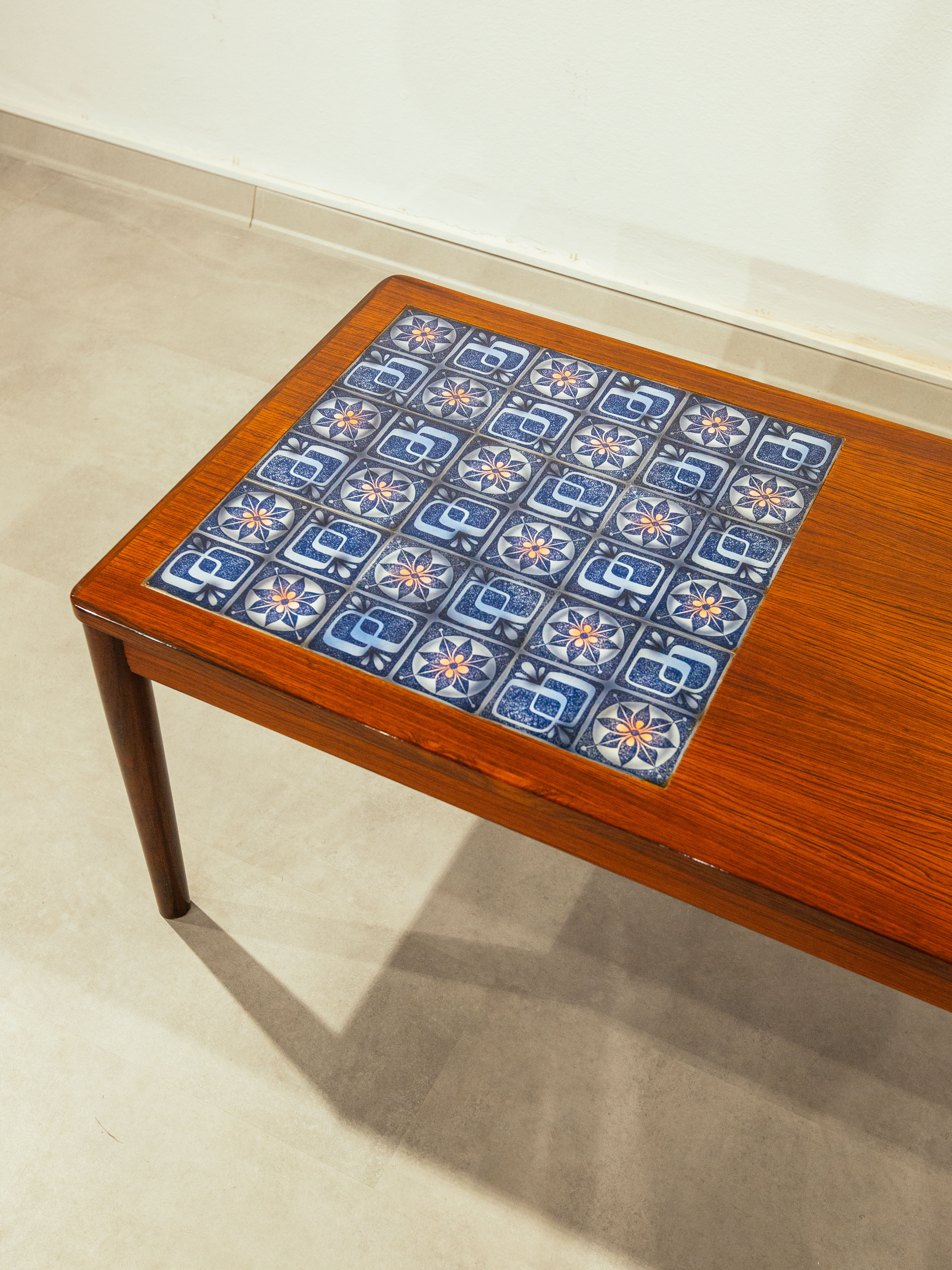 Danish Mid-Century Modern Teak & Tile Coffee Table